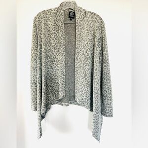 Bobeau leopard print open front cardigan